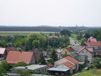Ortschaft Reesen mit Blick auf Burg