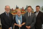 Die Initiatoren der Konferenz (v.l.n.r.) Dr. Dieter Pötschke; Karin Hönicke; Bürgermeister Jörg Rehbaum und Fachbereichsleiter Reinbern Erben
